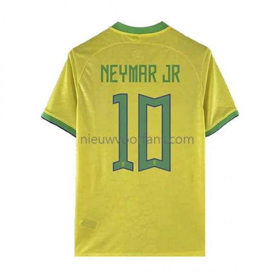 Brazilië Heren Shirt met Bedrukking Neymar JR 10 Thuis WK 2022 Korte Mouw