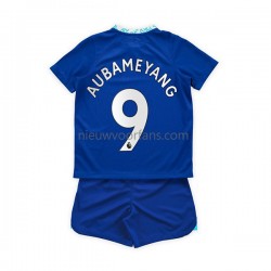 Chelsea Kind Shirt met Bedrukking Aubameyang 9 Thuis 2022-2023 Korte Mouw