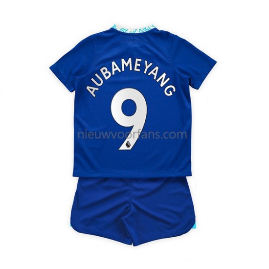 Chelsea Kind Shirt met Bedrukking Aubameyang 9 Thuis 2022-2023 Korte Mouw