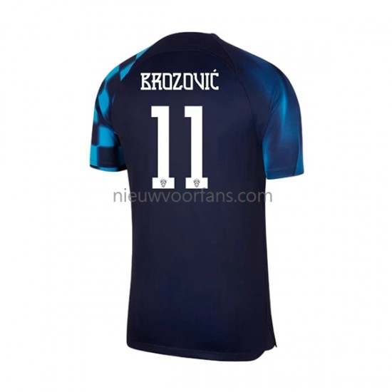 Kroatië Heren Shirt met Bedrukking Brozovic 11 Uit WK 2022 Korte Mouw