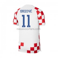 Kroatië Heren Shirt met Bedrukking Brozovic 11 Thuis WK 2022 Korte Mouw