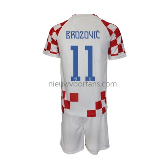 Kroatië Kind Shirt met Bedrukking Brozovic 11 Thuis WK 2022 Korte Mouw
