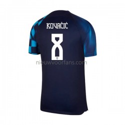 Kroatië Heren Shirt met Bedrukking Kovacic 8 Uit WK 2022 Korte Mouw