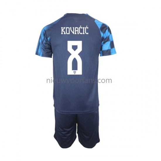 Kroatië Kind Shirt met Bedrukking Kovacic 8 Uit WK 2022 Korte Mouw