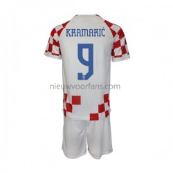 Kroatië Kind Shirt met Bedrukking Kramaric 9 Thuis WK 2022 Korte Mouw