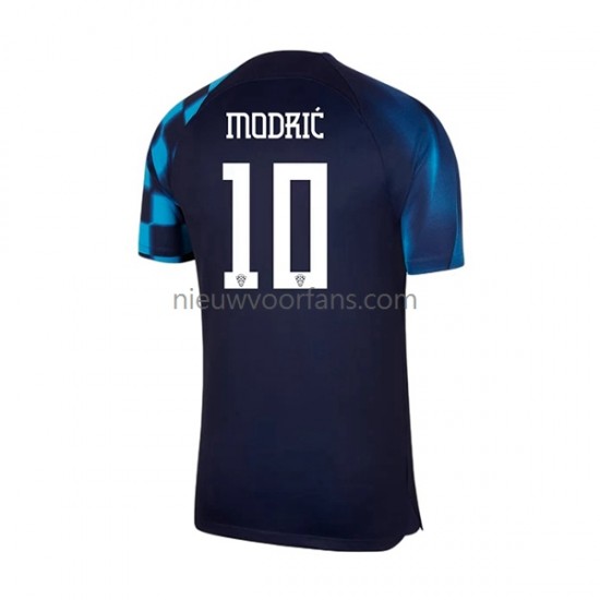 Kroatië Heren Shirt met Bedrukking Modrić 10 Uit WK 2022 Korte Mouw