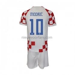 Kroatië Kind Shirt met Bedrukking Modrić 10 Thuis WK 2022 Korte Mouw