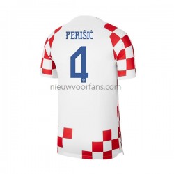 Kroatië Heren Shirt met Bedrukking Perisic 4 Thuis WK 2022 Korte Mouw