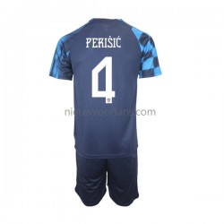 Kroatië Kind Shirt met Bedrukking Perisic 4 Uit WK 2022 Korte Mouw