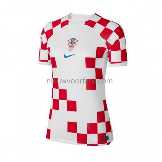 Kroatië Dames Shirt met Bedrukking Thuis WK 2022 Korte Mouw