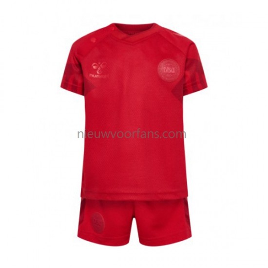 Denemarken Kind Shirt met Bedrukking Thuis WK 2022 Korte Mouw