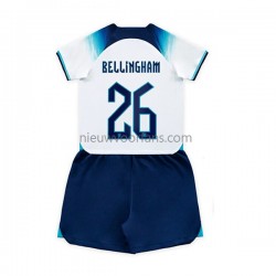 Engeland Kind Shirt met Bedrukking Bellingham 26 Thuis WK 2022 Korte Mouw