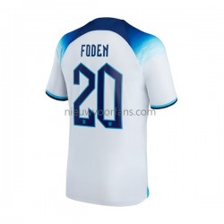 Engeland Heren Shirt met Bedrukking Foden 20 Thuis WK 2022 Korte Mouw