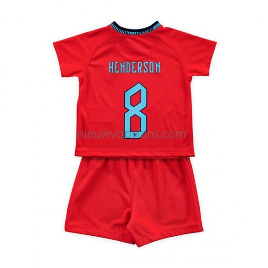 Engeland Kind Shirt met Bedrukking Henderson 8 Uit WK 2022 Korte Mouw