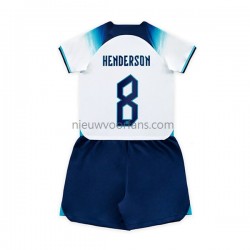 Engeland Kind Shirt met Bedrukking Henderson 8 Thuis WK 2022 Korte Mouw