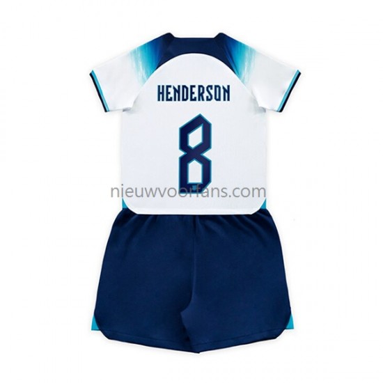 Engeland Kind Shirt met Bedrukking Henderson 8 Thuis WK 2022 Korte Mouw