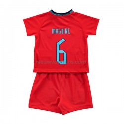 Engeland Kind Shirt met Bedrukking Maguire 6 Uit WK 2022 Korte Mouw