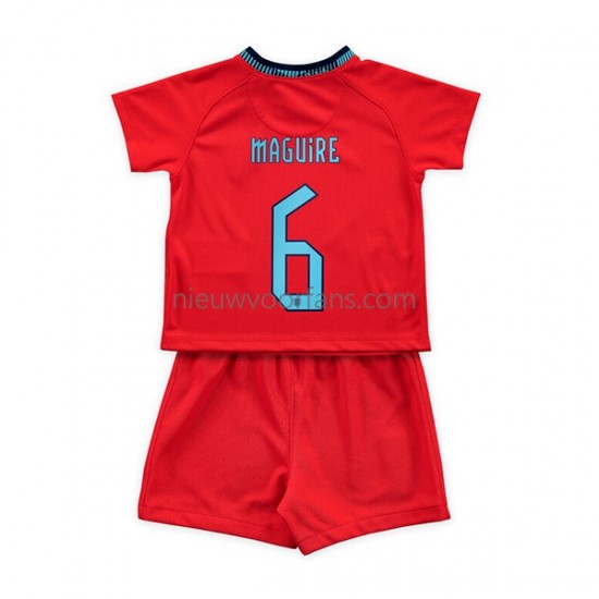 Engeland Kind Shirt met Bedrukking Maguire 6 Uit WK 2022 Korte Mouw