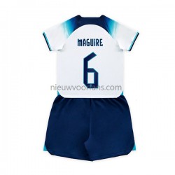 Engeland Kind Shirt met Bedrukking Maguire 6 Thuis WK 2022 Korte Mouw