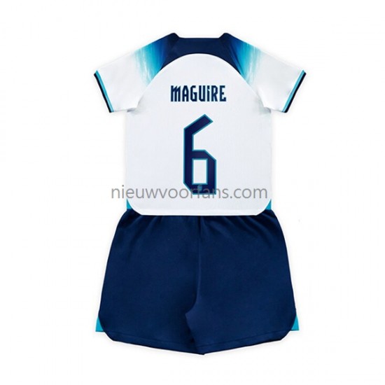 Engeland Kind Shirt met Bedrukking Maguire 6 Thuis WK 2022 Korte Mouw