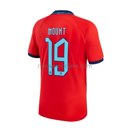 Engeland Heren Shirt met Bedrukking Mount 19 Uit WK 2022 Korte Mouw