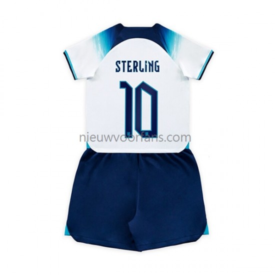 Engeland Kind Shirt met Bedrukking Sterling 10 Thuis WK 2022 Korte Mouw