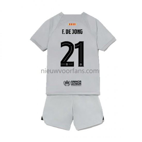 FC Barcelona Kind Shirt met Bedrukking Frenkie de Jong 21 Derde 2022-2023 Korte Mouw