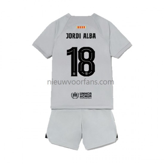 FC Barcelona Kind Shirt met Bedrukking Jordi Alba 18 Derde 2022-2023 Korte Mouw