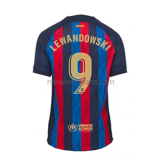 FC Barcelona Heren Shirt met Bedrukking Lewandowski 9 Thuis 2022-2023 Korte Mouw