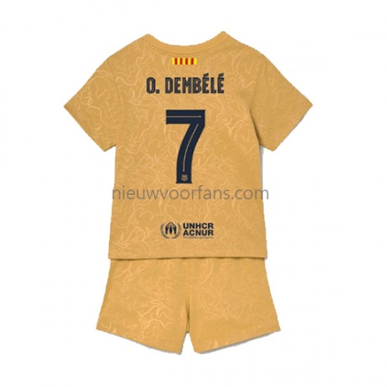 FC Barcelona Kind Shirt met Bedrukking Ousmane Dembele 7 Uit 2022-2023 Korte Mouw