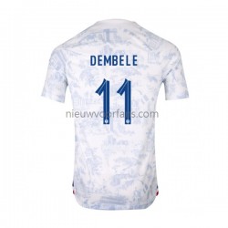 Frankrijk Heren Shirt met Bedrukking Dembele 11 Uit WK 2022 Korte Mouw