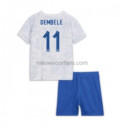 Frankrijk Kind Shirt met Bedrukking Dembele 11 Uit WK 2022 Korte Mouw