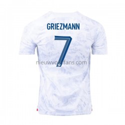 Frankrijk Heren Shirt met Bedrukking Griezmann 7 Uit WK 2022 Korte Mouw