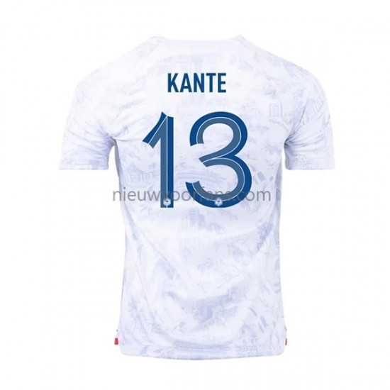 Frankrijk Heren Shirt met Bedrukking Kante 13 Uit WK 2022 Korte Mouw
