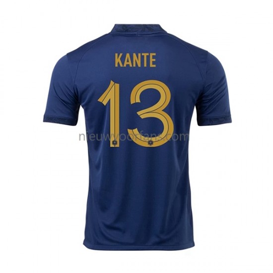 Frankrijk Heren Shirt met Bedrukking Kante 13 Thuis WK 2022 Korte Mouw