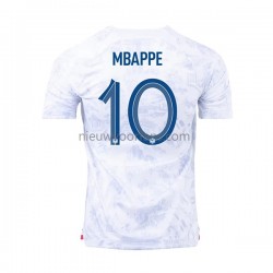 Frankrijk Heren Shirt met Bedrukking Mbappé 10 Uit WK 2022 Korte Mouw