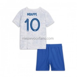 Frankrijk Kind Shirt met Bedrukking Mbappé 10 Uit WK 2022 Korte Mouw