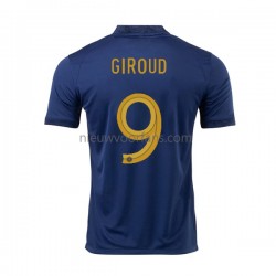 Frankrijk Heren Shirt met Bedrukking Olivier Giroud 9 Thuis WK 2022 Korte Mouw