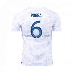Frankrijk Heren Shirt met Bedrukking Pogba 6 Uit WK 2022 Korte Mouw