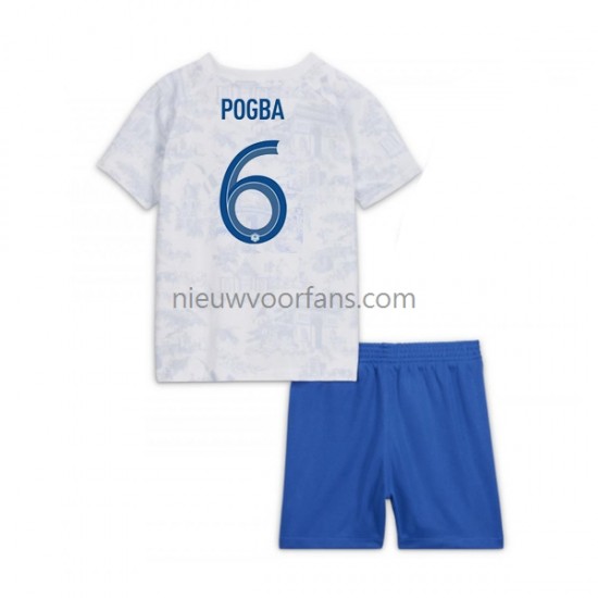 Frankrijk Kind Shirt met Bedrukking Pogba 6 Uit WK 2022 Korte Mouw