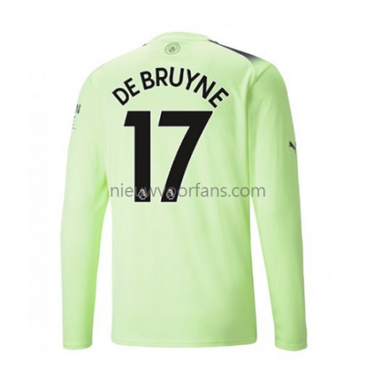 Manchester City Heren Shirt met Bedrukking De Bruyne 17 Derde 2022-2023 Lange Mouw