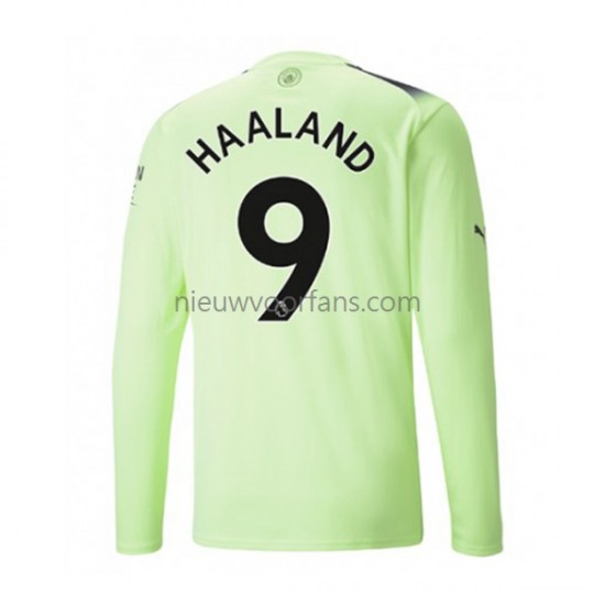 Manchester City Heren Shirt met Bedrukking Haaland 9 Derde 2022-2023 Lange Mouw
