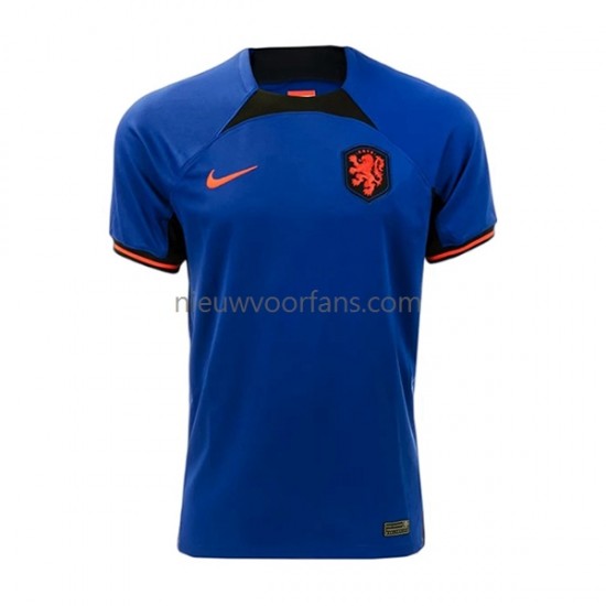 Nederland Heren Shirt met Bedrukking Memphis 10 Uit WK 2022 Korte Mouw