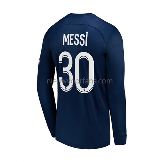 Paris Saint-Germain Heren Shirt met Bedrukking Messi 30 Thuis 2022-2023 Lange Mouw