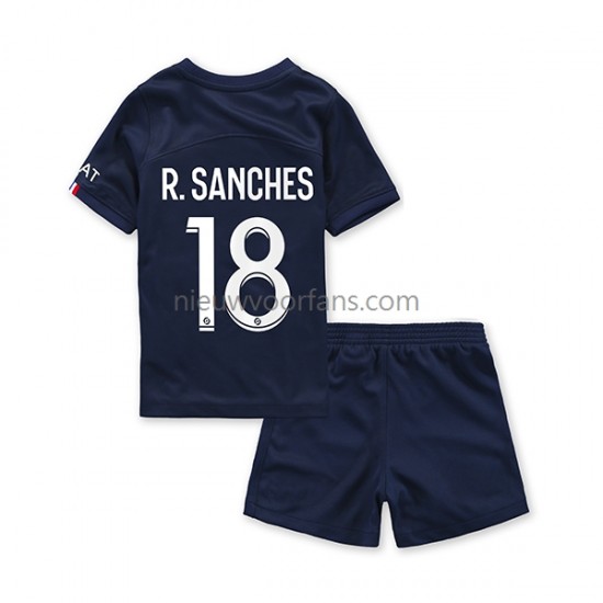 Paris Saint-Germain Kind Shirt met Bedrukking R.Sanches 18 Thuis 2022-2023 Korte Mouw