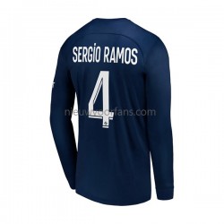 Paris Saint-Germain Heren Shirt met Bedrukking Sergio Ramos 4 Thuis 2022-2023 Lange Mouw