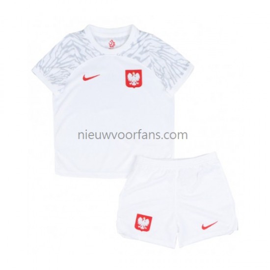 Polen Kind Shirt met Bedrukking Thuis WK 2022 Korte Mouw