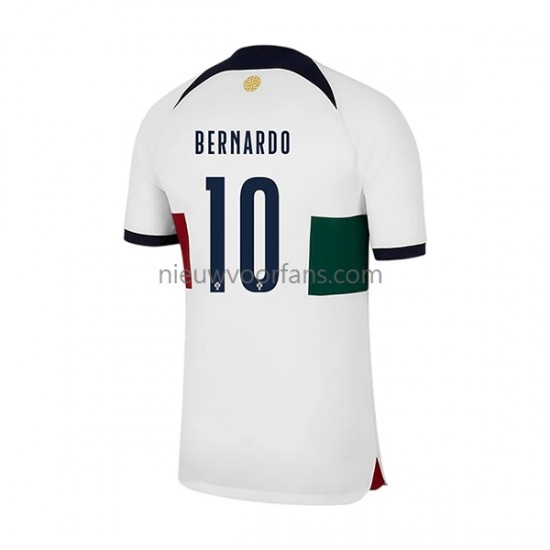Portugal Heren Shirt met Bedrukking Bernardo 10 Uit WK 2022 Korte Mouw