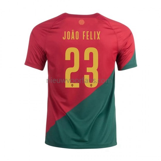 Portugal Heren Shirt met Bedrukking Joao Felix 23 Thuis WK 2022 Korte Mouw