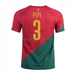 Portugal Heren Shirt met Bedrukking PEPE 3 Thuis WK 2022 Korte Mouw